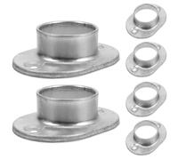 Homoyoyo Embase Pied De Poteau Rond 48 Mm Support De Rampe En Acier Zingué Pour Clôture Terrasse Bride De Montage Rapide 6 Pièces