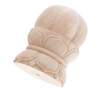 Homoyoyo Embout Décoratif en Bois Sculpté Lotus 8X6 CM Chapeau de Poteau Rustique pour Balustres Mâts de Drapeau et Meubles Ornement Rond Non Peint pour Décoration Artisanale et DIY