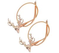 Homoyoyo Embrasses de Rideaux en Métal Doré sans Perforation 1 Paire de Boucles à Clip de Tête de Cerf Sangle Élastique Décorative pour Rideaux Accessoires pour Salon Chambre Cuisine