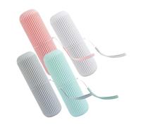 Homoyoyo Ensemble 4 Étuis de Rangement Brosses à Dents Voyage Compact en Polypropylène Résistant Chocs Couleur Gris Blanc Rose Vert d'eau pour Camping Hôtel Salle de Sport Adultes Garçon et Filles