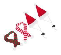 Homoyoyo Ensemble 4 Pièces Bonnet et Écharpes de Noël pour Petits Animaux Chapeaux en Peluche Électronique 7X11 CM 2 Pièces Écharpes Rouges et Blanches 30 CM Accessoires Cosplay pour