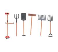 Homoyoyo Ensemble 6 Mini Outils Agricoles en Plastique Solide, Décor de Mini Ferme Réaliste, Accessoires de Scène Agricole pour Jeu Éducatif et Jardinage Miniature, pour Garçon et Filles