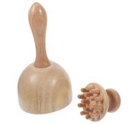 Homoyoyo Ensemble D’Outils de Massage en Bois 2 Pièces pour Corps et Nuque Bâton et Masseur Octopus Portables pour Massage Lymphatique et Détente Musculaire Quotidienne