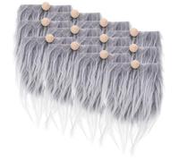 Homoyoyo Ensemble de 12 Barbes de GNOME en Fourrure Artificielle Grise, Accessoires de Bricolage Nez en Bois pour Décorations de Noël