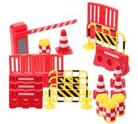 Homoyoyo Ensemble de 22 Pièces Éducatif pour Garçon et Filles, Outils Pédagogiques Signalisation Routière, Modèle Miniature de Panneaux de Signalisation, Accessoires Rouges et Jaunes, Jeu