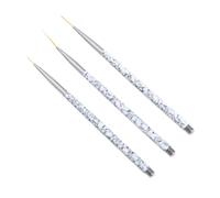 Homoyoyo Ensemble de 3 Pinceaux Nail Art en Nylon Manche Marbré Tailles 11/15/20 MM Outils de Manucure Précis pour Dessin et Décoration D’Ongles Usage Professionnel et Personnel