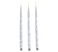Homoyoyo Ensemble de 3 Stylos Pinceaux pour Nail Art 11/15/20 MM Poils Nylon Précision, Outils de Manucure Professionnels et Personnels pour Dessin et Décoration D’Ongles