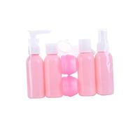 Homoyoyo Ensemble de 6 Flacons de Voyage Portables 30ml Bouchon à Charnière pour Lotion, Shampoing et Crème, Rose, Léger et Étanche, pour Voyages et Soins Personnels