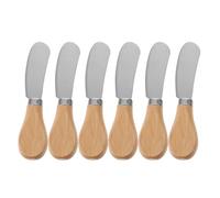 Homoyoyo Ensemble de 6 Trancheuses à Fromage et Coupe-Beurre en Acier Inoxydable avec Manche en Bois Épandeurs Multifonctions pour Fromage Beurre et Crème Ustensiles Cuisine pour Repas