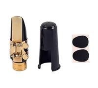 Homoyoyo Ensemble de Bec pour Saxophone Alto Capuchon et Boucle pour Stabiliser et Fixer la avec Anneau en Cuivre, Coussins Noirs et Dorés