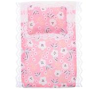 Homoyoyo Ensemble de Literie Miniature pour Maison de Poupée, Drap-Housse et Oreiller pour Lit Superposé, Accessoires Décoratifs pour Chambre de Poupée, Tissu Souple et Finition Soignée