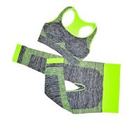 Homoyoyo Ensemble de Sport Dos Nageur sans Armature, Respirant, Vert S | Polyester, Brassière Rembourrée, pour Exercice et Yoga, Coupe Ajustée, Deux Pièces