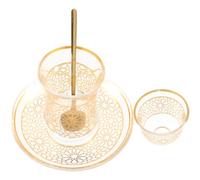 Homoyoyo Ensemble de Tasses à Café en Verre 200 Ml avec Soucoupe Tasse à Latte et Tasse de Cappuccino Décorative Vintage à Bord Doré pour Maison et Bureau