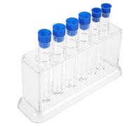 Homoyoyo Ensemble Tubes à Essai et Portoir en Plastique, Fournitures de Laboratoire pour Expériences Scolaires de Chimie Couleur Aléatoire