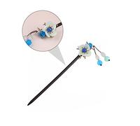 Homoyoyo Épingle Cheveux Bois Style Chinois Traditionnel avec Pierre et Fleurs Agate Accessoire Cheveux pour Chignon Culture Chinoise