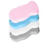 Homoyoyo Éponge de Bain Domestique pour Bébé Lot de 4 Design Écailles de Poisson Mousse Épaisse Exfoliation Douce Adaptée à Toute la Famille Accessoire de Bain Transport Facile 4 Couleurs Différentes