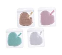 Homoyoyo Éponge Démaquillante Visage 4 Pièces Forme Cœur Multi-couleurs Exfoliante Pour Femmes Et Filles Usage Quotidien Maison Voyage