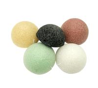 Homoyoyo Éponge Nettoyante Visage Au Charbon Lot De 5 Pièces Taille Moyenne Naturelle Végétale Pour Peaux Sensibles Nettoyage Doux Visage Multi-couleurs