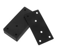 Homoyoyo Équerres D'angle à Plaque Plate en Acier Inoxydable Noir 10x5cm, Connecteur Robuste pour Meubles en Bois, Meubles de Réparation, Vis Incluses, pour Armoires et Tables