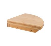 Homoyoyo Étagère d'angle Flottante en Bambou Naturel Forme Éventail 20 Cm, Étagère Murale en Quart de Cercle Résistante à L'humidité, Rangement Optimisé pour Salle de Bain Cuisine