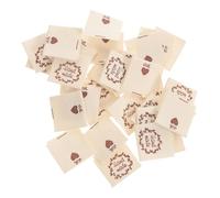 Homoyoyo Étiquettes en Coton Faites Main 50 Pcs Beige Couronne Brodée, Étiquettes Tissées pour Couture, Vêtements, Paquet et Projets DIY, Fournitures Artisanales pour Tricot et Accessoires