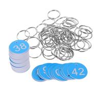 Homoyoyo Étiquettes Numérotées Valve Plastique Bleu avec Anneaux Métalliques pour Identification Claire Équipements Industriels