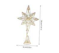 Homoyoyo Étoile Sapin Noël Dorée Octogonale sans Lumière Cimier Festive pour Petit Arbre de Table Décoration Maison et Fête de Noël