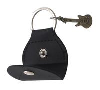 Homoyoyo Étui à Médiators de Guitare en Cuir PU Noir avec Pendentif en Cuivre Ancien, Porte-médiators Portable 2 Pièces, Rangement Pratique pour Médiators et Accessoires, Présent