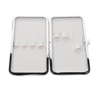 Homoyoyo Étui de Rangement Blanc pour Pinces à Épiler Compartiments Multiples Pochette Compacte en PU et Métal Organiseur pour Outils de Maquillage et Extensions de Cils pour