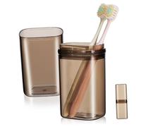 Homoyoyo Étui de Voyage pour Brosse à Dents et Gobelet de Rinçage Léger en Pet Design Étanche pour Accessoires de Voyage Pratiques