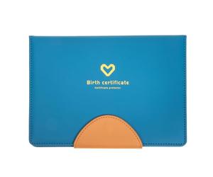 Homoyoyo Étui en Cuir pour Certificat de Naissance Bébé, Couverture du Document, Bleu, Protection des Documents, Rangement à Fentes, pour Paquet à Main et Paquet Business