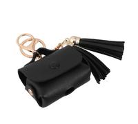 Homoyoyo Étui Protecteur en Cuir pour Écouteurs sans Fil avec Fermeture Métallique et Pompon Noir Coque Résistante Compatible et Portable pour Clés et Sacs