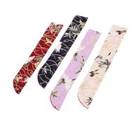 Homoyoyo Étuis pour Éventails Pliants Japonerie 4 Pièces Paquet en Soie Multicolore Portable Solide pour Rangement Présent et Usage Quotidien