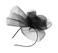 Homoyoyo Fascinator Noir Maille avec Plume et Clip Accessoire Élégant pour Tea Party Mariage et