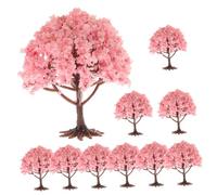 Homoyoyo Faux Arbres Miniatures Fleuris, Lot de 10 Pièces Base, 8 Cm, Ornements pour Dioramas, Matériel D'enseignement Psychologique Et Décor Extérieur