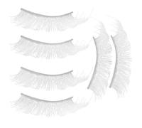 Homoyoyo Faux Cils en Bande Blancs Festifs, 3 Paires, Volume Intense, Doux et Légers, Réutilisables, Maquillage de Soirée et Fêtes, Ensemble de Cils Regard Recourbé et Dense