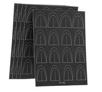 Homoyoyo Feuilles Autocollants Manucure Profonde pour Ongles de 5 en Papier Noir, Auto-adhésifs Positionnement Précis et Styles Variés pour Décoration Élégante