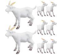 Homoyoyo Figurines de Chèvre en PVC, Lot de 8 Mini-Statues Solides pour Décoration de Jardin, Accessoires pour Scènes Miniatures et Décors Pastoraux, Utilisation en Extérieur et Bureau