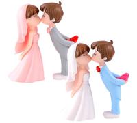 Homoyoyo Figurines de Couple de Mariés Miniatures 2 Paires Décorations Micro-Paysage DIY pour Gâteau de Mariage et Intérieur Accessoires Décoratifs pour Saint-Valentin