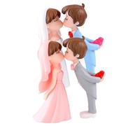 Homoyoyo Figurines de Couple de Mariés Miniatures DIY 2 Paires Décoration Micro-Paysage Romantique pour Gâteau Mariage et Intérieur