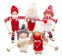 Homoyoyo Figurines De Noël Au Ski en Miniature - Ensemble De 5 Décorations De pour Table - Parfait pour Adultes Ornements Festifs