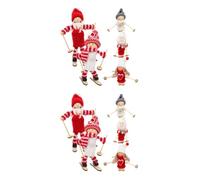 Homoyoyo Figurines De Noël en Miniature - Ensemble De 5 De Ski Ornementales pour Décoration De Table - pour Et Enfants