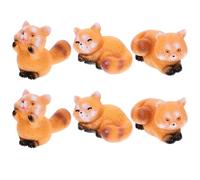 Homoyoyo Figurines Miniatures Panda Résine Lot de 6 pour Micro-Paysage et Voiture Design Moderne 4-6 CM Solides et Légères