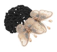 Homoyoyo Filet à Chignon Cheveux Femme Couleur Dorée Filet Large Élastique pour Coiffure Professionnelle Bureautique Hôtel Infirmière avec Pince Décorative