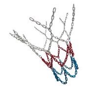 Homoyoyo Filet de Basket-Ball en Chaîne 3 Couleurs, 12 Crochets, Résistant pour Panier Extérieur, Accessoire de Basketball Pratique et Sonore, Poche de Basket-Ball Solide pour Entraînement