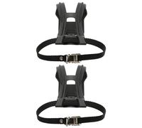 Homoyoyo Fixations de Pédales de Vélo Sangle Réglable, Cale-Pieds Noirs Antidérapants, Lot de 1 Set de Paire de Clips pour Orteils 2 Sangles pour Cyclisme, Accessoires de Pédalier Vélo
