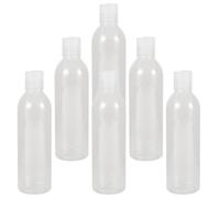 Homoyoyo Flacons Lotion et Shampooing 6 Pièces 250 Ml Bouchon Pression, Bouteilles Transparentes de Voyage Rechargeables, Contenants Cosmétiques pour Voyage et Sorties
