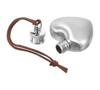 Homoyoyo Flasque Métallique Portable 30 Ml de Cœur Gourde Étanche en Acier Inoxydable Bouchon Vissé Argenté Flasque à Pratique pour Camping Randonnée et Activités en Plein Air