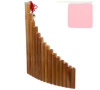 Homoyoyo Flûte de Pan Traditionnelle en Bambou 15 Tubes en Tonalité G, Instrument Éducatif pour Garçon et Filles, Léger et Portable Bâtonnet et Chiffon de Couleur Aléatoire Style Aléatoire