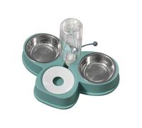 Homoyoyo Gamelle Double Anti-dérapante pour Chat et Chien avec Distributeur Eau Automatique Design Incliné pour Santé du Cou Bouteille Transparente et Base Stable Kit Pratique pour Animaux